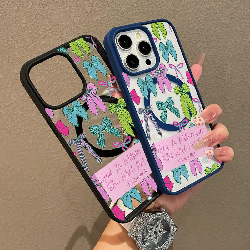 Premium Magnetic Case for Iphone11/12/13/14/15/16/Promax Colorful Bow Pattern Y2K Cased Magsafe Ready,Anti-Fall,Springtok and Ultra-Thin Design|Perfect for Everyday Use