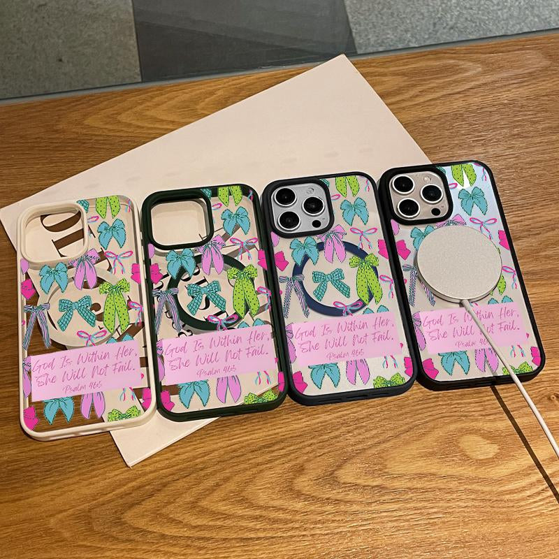 Premium Magnetic Case for Iphone11/12/13/14/15/16/Promax Colorful Bow Pattern Y2K Cased Magsafe Ready,Anti-Fall,Springtok and Ultra-Thin Design|Perfect for Everyday Use