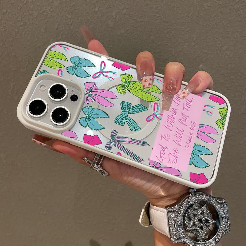 Premium Magnetic Case for Iphone11/12/13/14/15/16/Promax Colorful Bow Pattern Y2K Cased Magsafe Ready,Anti-Fall,Springtok and Ultra-Thin Design|Perfect for Everyday Use