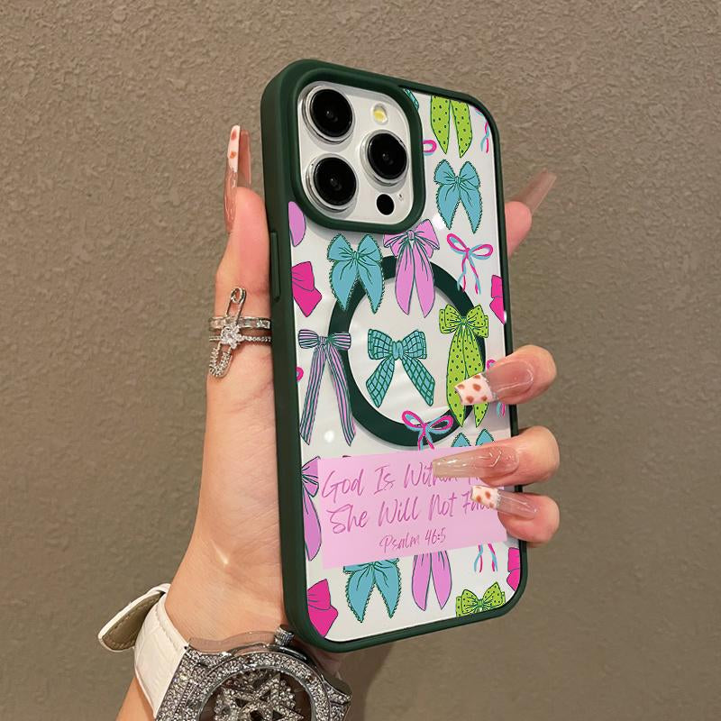 Premium Magnetic Case for Iphone11/12/13/14/15/16/Promax Colorful Bow Pattern Y2K Cased Magsafe Ready,Anti-Fall,Springtok and Ultra-Thin Design|Perfect for Everyday Use