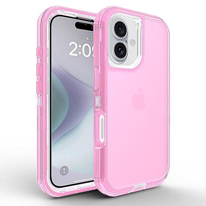 Heavy Duty Clear Transparent Durable 3-Layer Phone Case, Military Grade Drop Protection Shockproof Dropproof Anti-Drop Protective Cover for Iphone 11 12 13 14 15 16 Pro Max