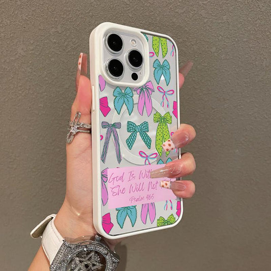 Premium Magnetic Case for Iphone11/12/13/14/15/16/Promax Colorful Bow Pattern Y2K Cased Magsafe Ready,Anti-Fall,Springtok and Ultra-Thin Design|Perfect for Everyday Use