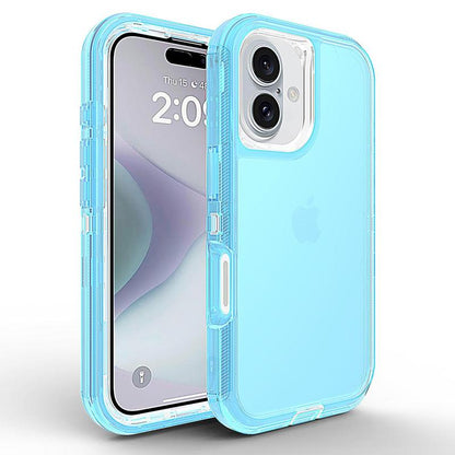 Heavy Duty Clear Transparent Durable 3-Layer Phone Case, Military Grade Drop Protection Shockproof Dropproof Anti-Drop Protective Cover for Iphone 11 12 13 14 15 16 Pro Max